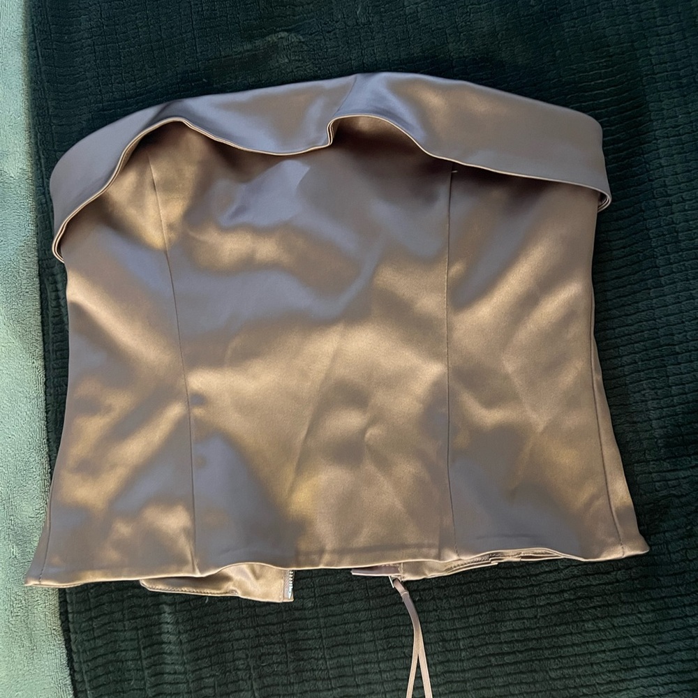 Aritzia Satin Strapless Top in Claremont